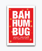 Elegant gold star Christmas card—personalised with names; printed Xmas greeting; couples card