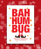 Personalised funny Christmas card for Secret Santa—add surname & message; custom printed; keepsake greeting