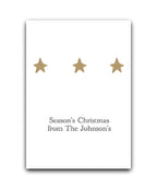 Gold star personalised Christmas card—add name & message; Luxury personalised black and gold Christmas card