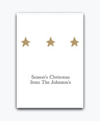 Elegant gold star Christmas card—personalised with names;Modern Christmas card with custom text