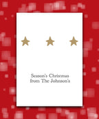 Luxury gold star personalised Christmas card—add surname & message; Premium black and gold Christmas card design