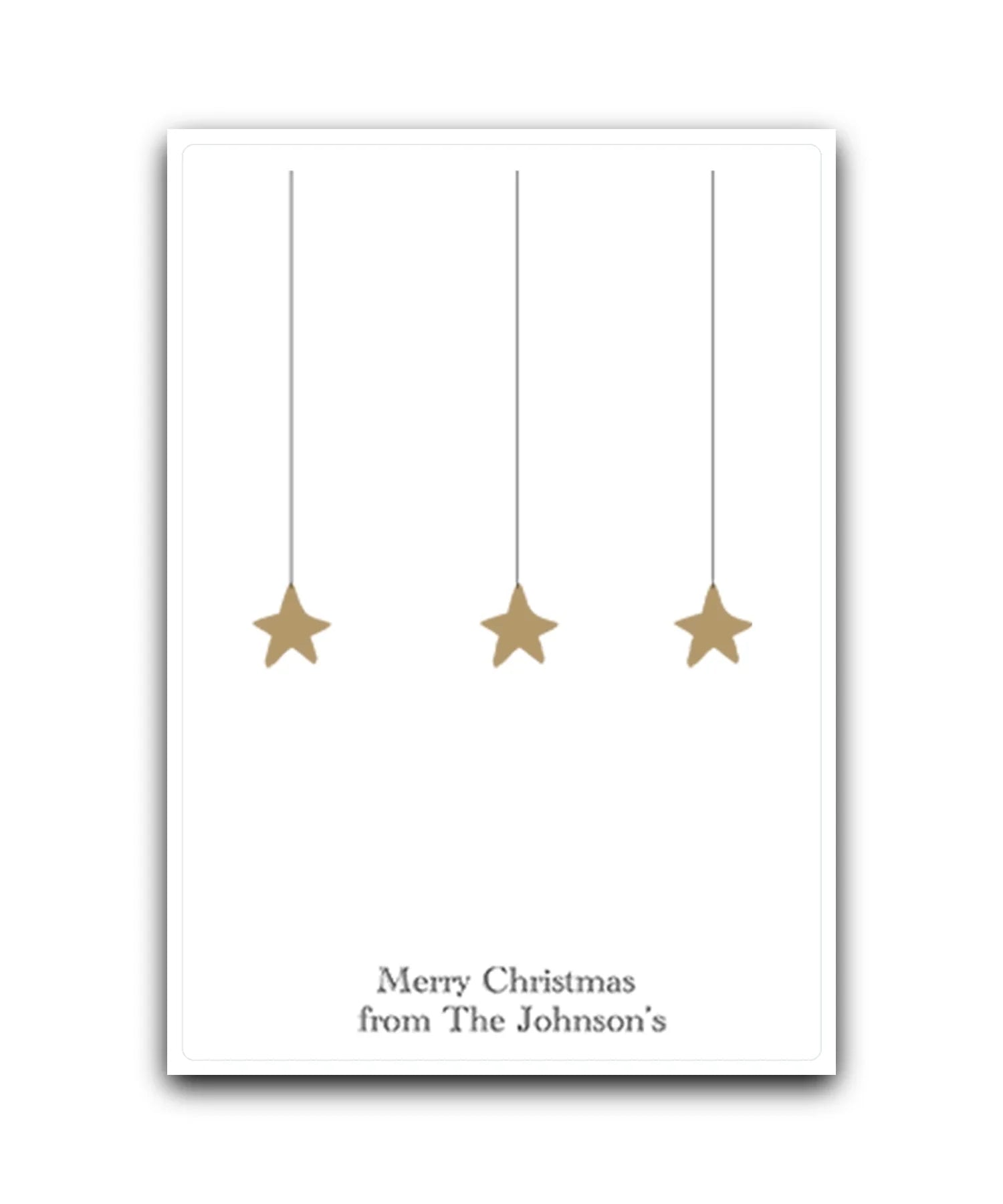 Gold star personalised Christmas card—add name & message; Luxury black and gold personalised Christmas card