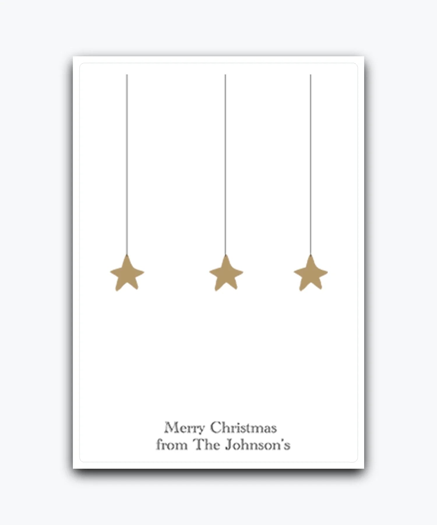 Elegant gold star Christmas card—personalised with names;Premium personalised Christmas greeting card