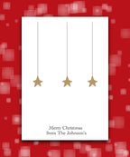 Luxury gold star personalised Christmas card—add surname & message; custom printed