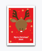 Cute Rudolph-style Christmas card with stars