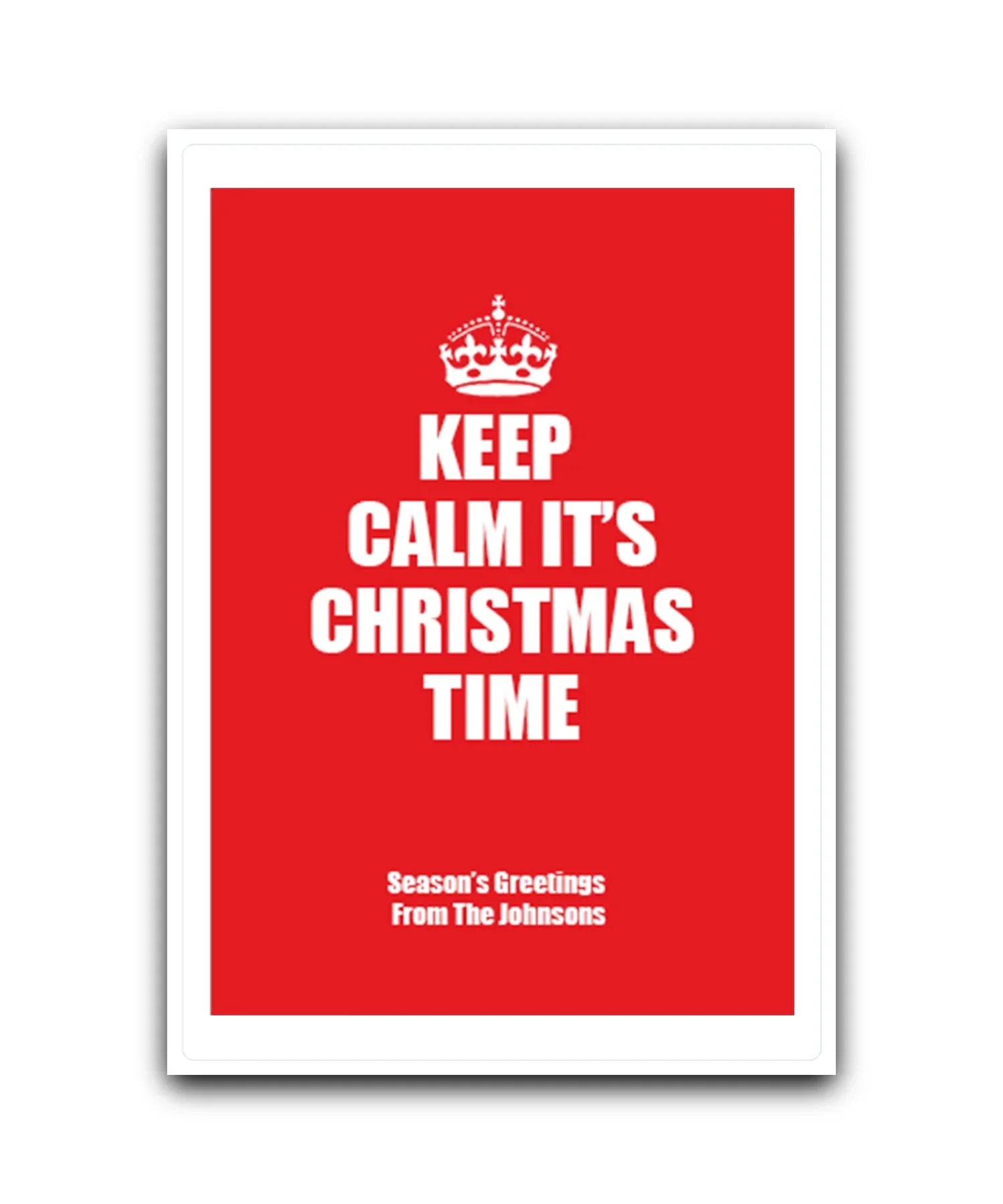 Keep Calm It's Christmas personalised card—Personalised Christmas card Keep Calm It’s Christmas Time