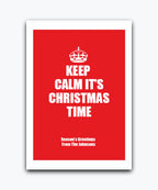 Keep Calm Christmas card—personalised with names & text; Bold red Christmas card with custom message