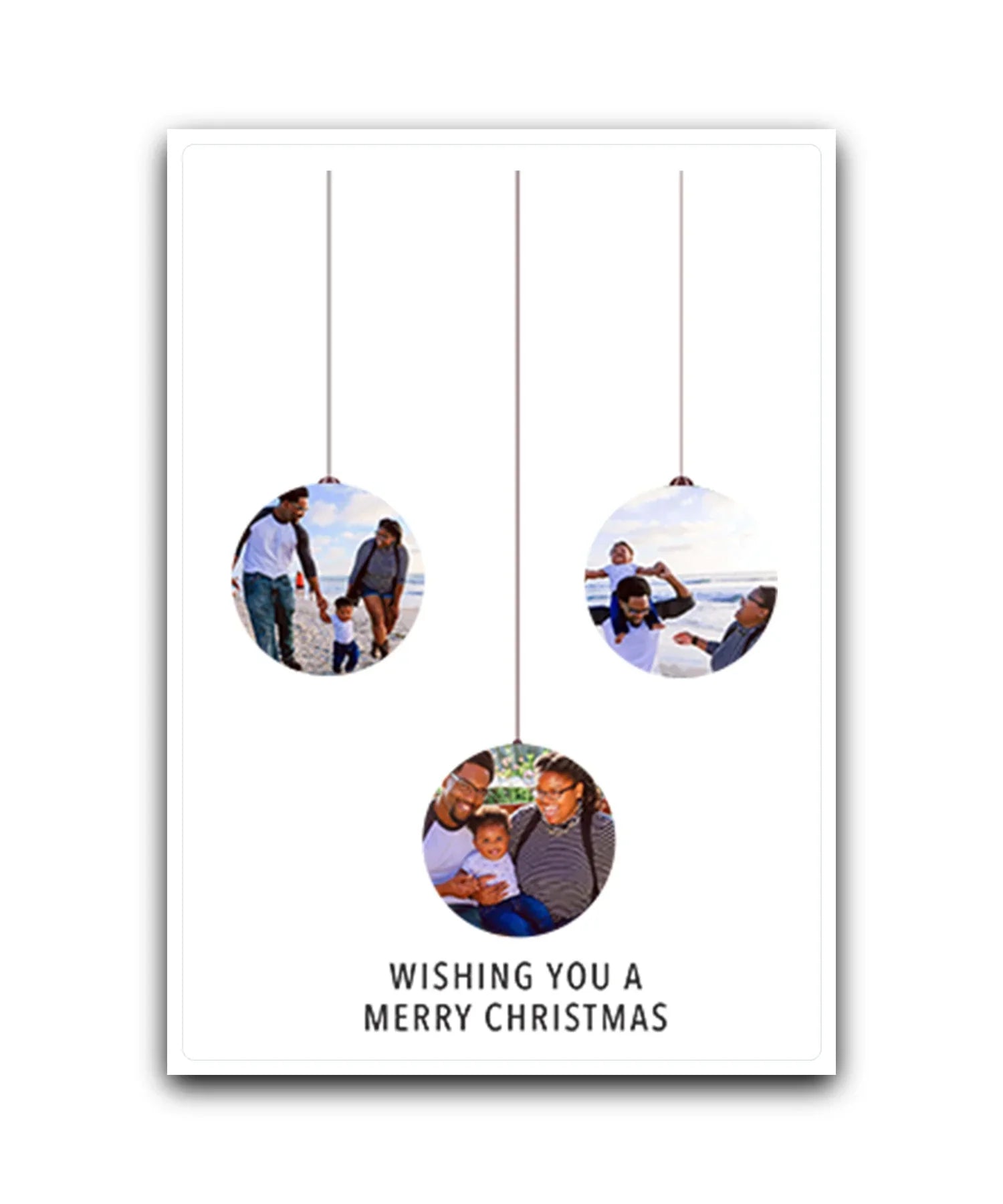 Photo upload personalised Christmas card—add your picture, names & message; custom printed Xmas card; couples card