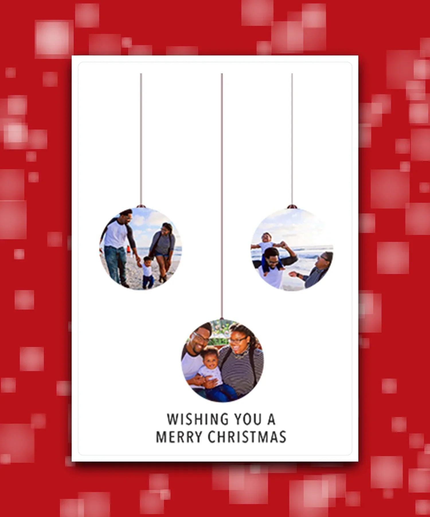 Custom printed Christmas card with your photo, add name & greeting; personalised Xmas card; couples card