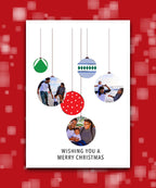 Custom printed Christmas card with your photo, add name & greeting; Unique Christmas photo card with personalised message