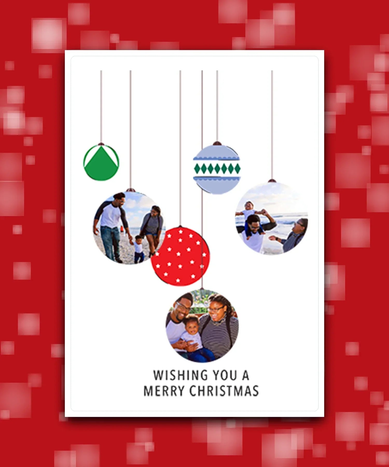 Custom printed Christmas card with your photo, add name & greeting; Unique Christmas photo card with personalised message