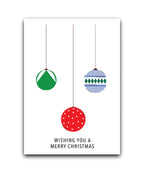 Personalised Christmas card with classic bauble design
