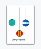Classic tree Christmas card—personalised with names; printed greeting card; couples card