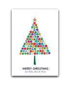 Christmas tree personalised card—add name & message; custom printed Xmas card; fast dispatch