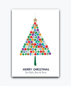 Elegant gold star Christmas card—personalised with names; printed Xmas greeting
