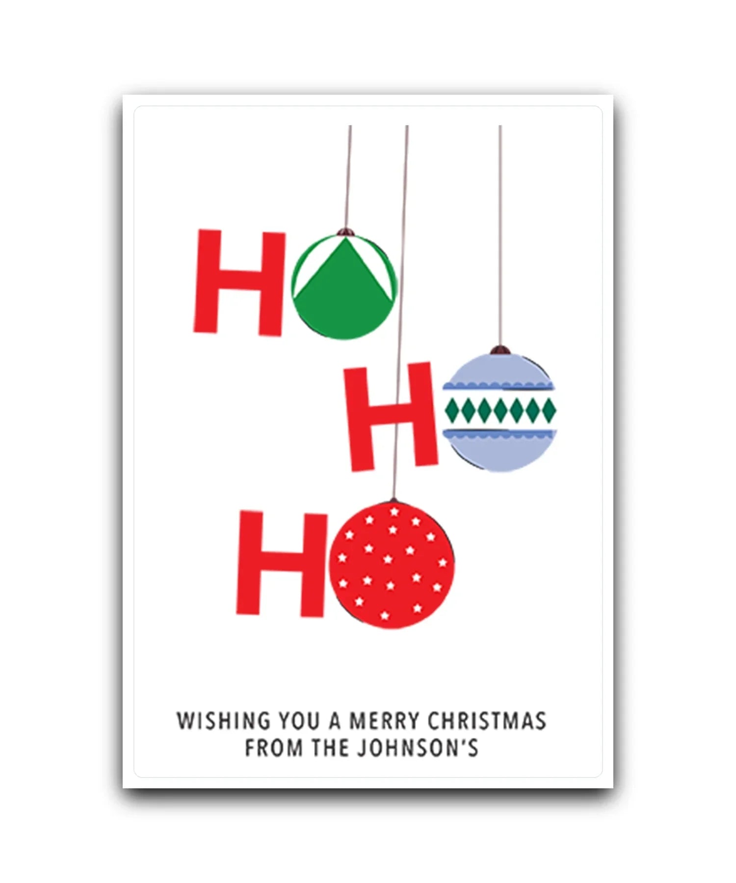 Merry Christmas personalised card—Personalised photo Christmas card bauble collage design