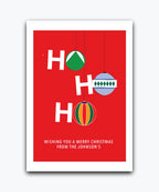 Custom Christmas card—personalise with names & text; printed card