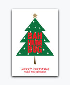 Custom Christmas card Bah Humbug personalised Christmas greeting card – cheeky festive humour