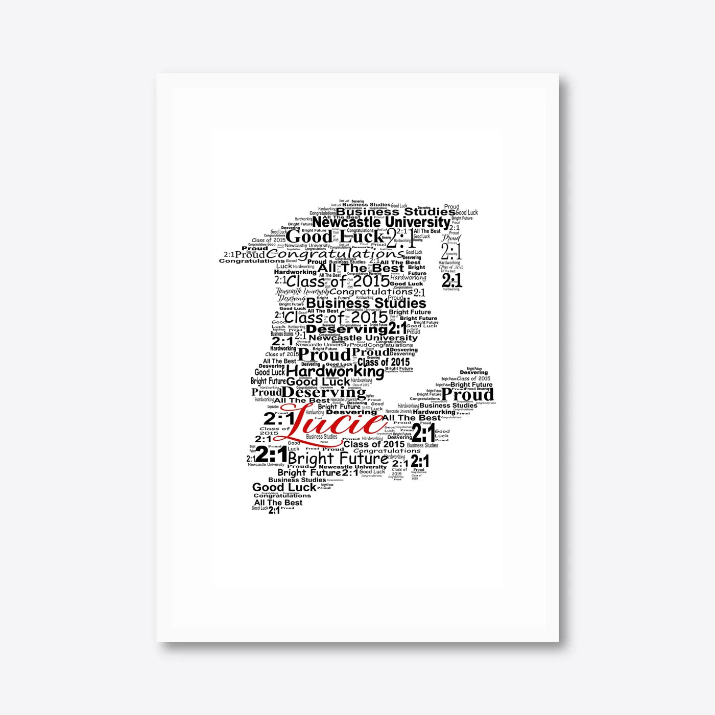 Graduation word art – grad10 – A3 – white frame