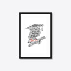 Graduation word art – grad10 – A4 – black frame