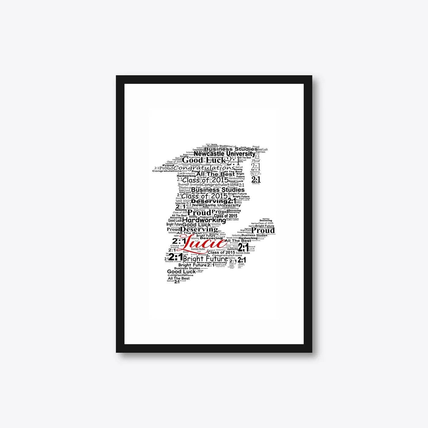 Graduation word art – grad10 – A4 – black frame
