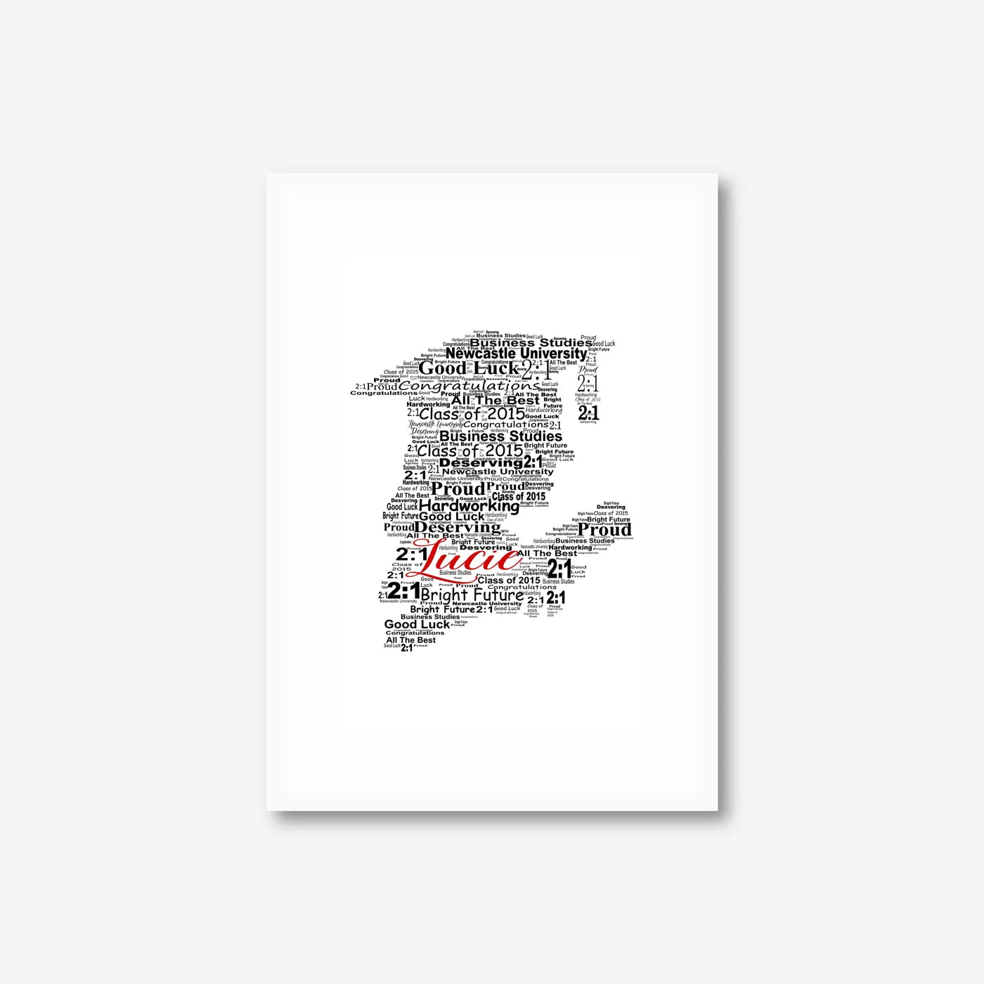 Graduation word art – grad10 – A4 – white frame