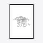 Graduation word art – grad12 – A3 – black frame