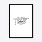 Graduation word art – grad14 – A3 – black frame
