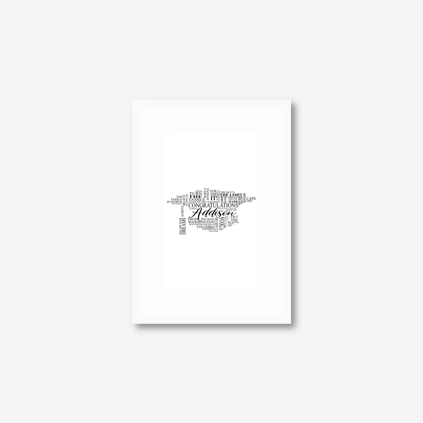 Graduation word art – grad14 – A5 – white frame