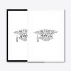 Graduation word art – grad14 – black & white frames side-by-side