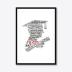 Graduation word art – grad6 – A3 – black frame