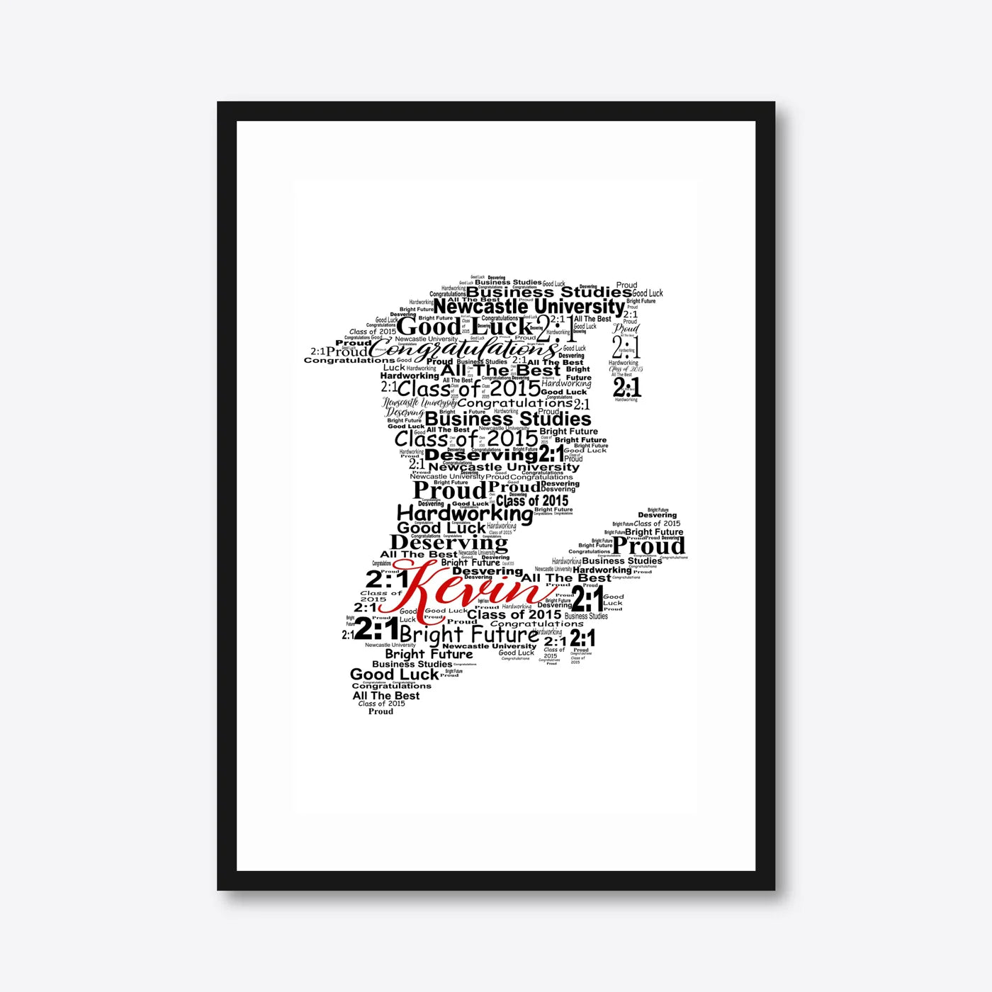 Graduation word art – grad6 – A3 – black frame