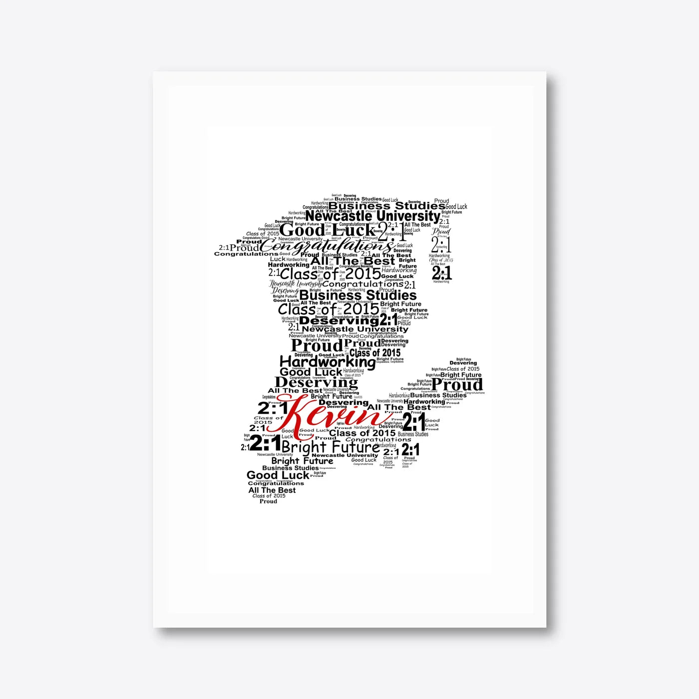 Graduation word art – grad6 – A3 – white frame