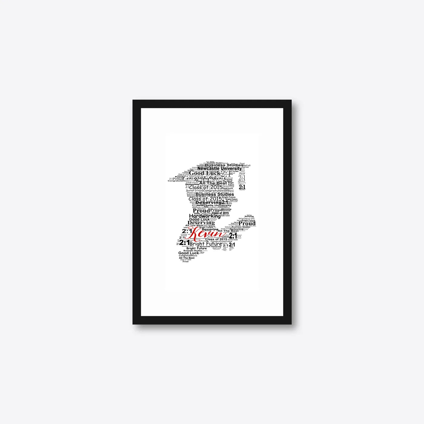 Graduation word art – grad6 – A5 – black frame