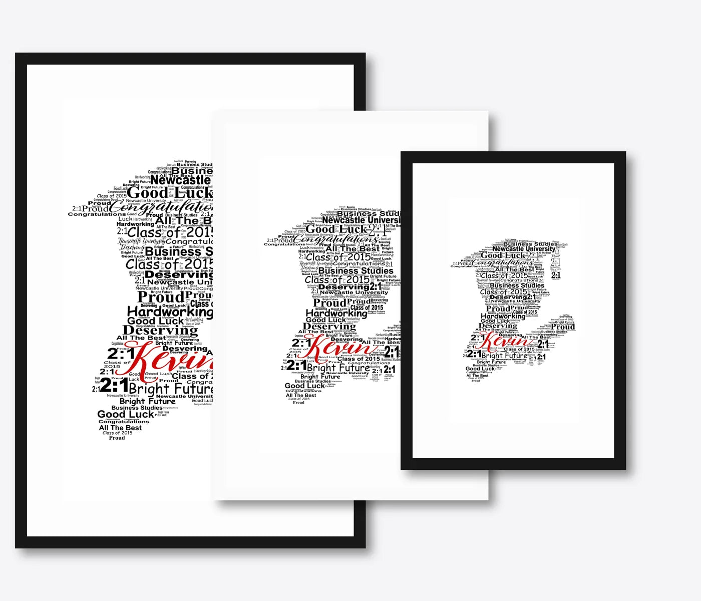 Graduation word art – grad6 – size lineup A3, A4, A5