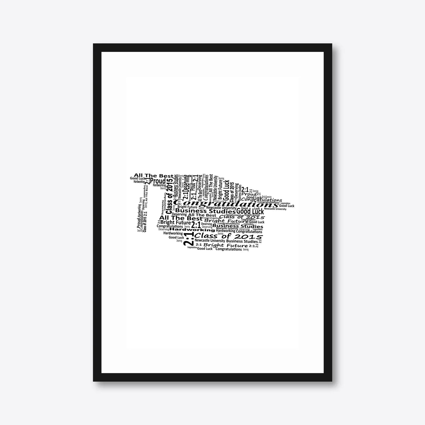 Graduation word art – grad7 – A3 – black frame