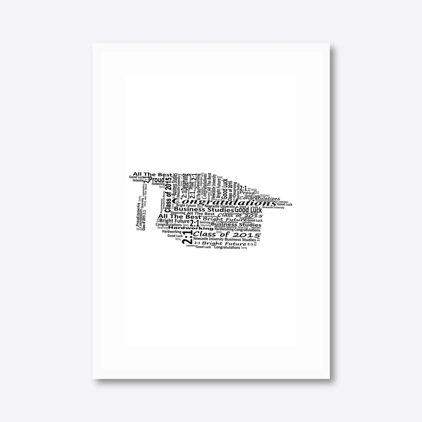 Graduation word art – grad7 – A3 – white frame