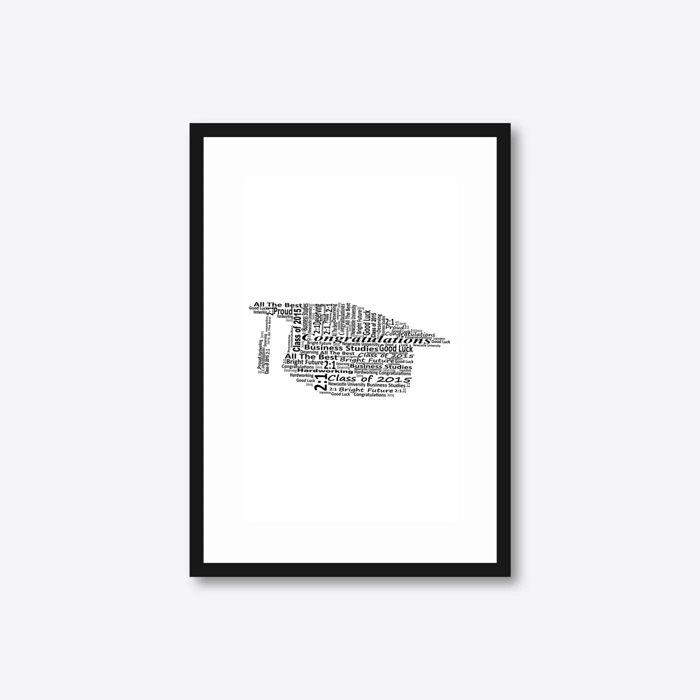 Graduation word art – grad7 – A4 – black frame