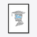 Graduation word art – grad8 – A3 – black frame