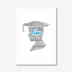 Graduation word art – grad8 – A3 – white frame