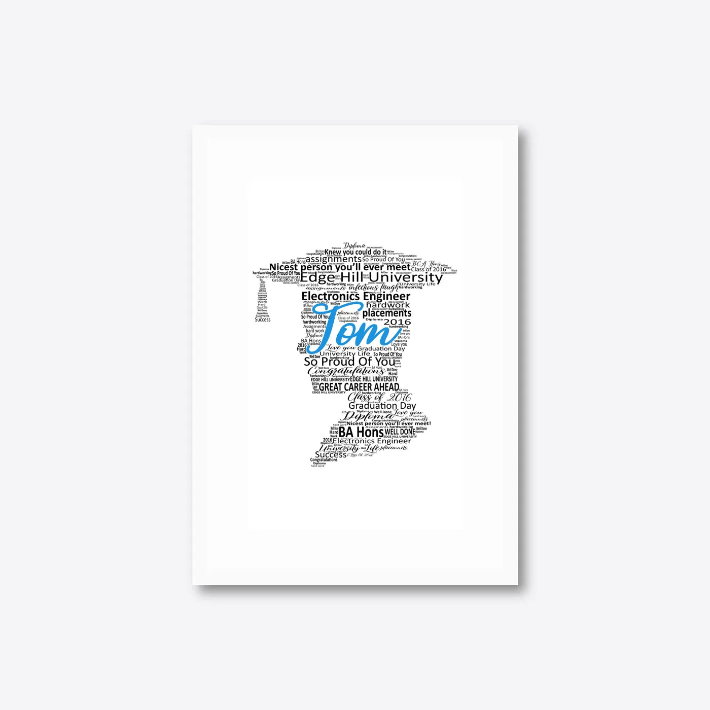 Graduation word art – grad8 – A4 – white frame