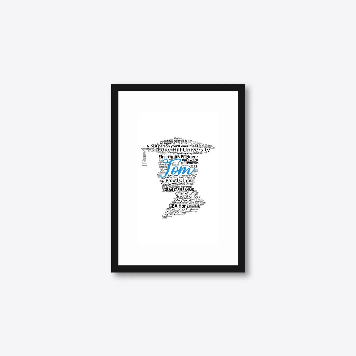Graduation word art – grad8 – A5 – black frame
