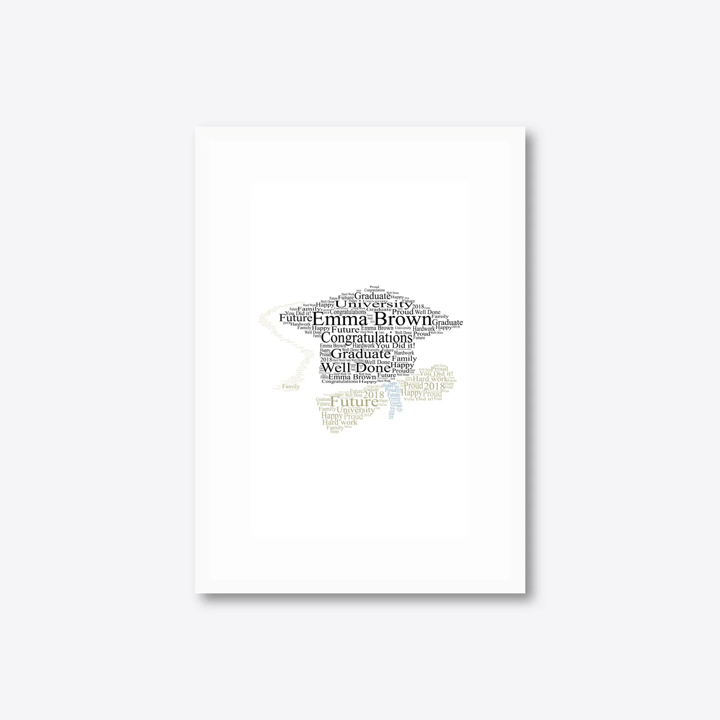 Graduation word art – grad9 – A4 – white frame