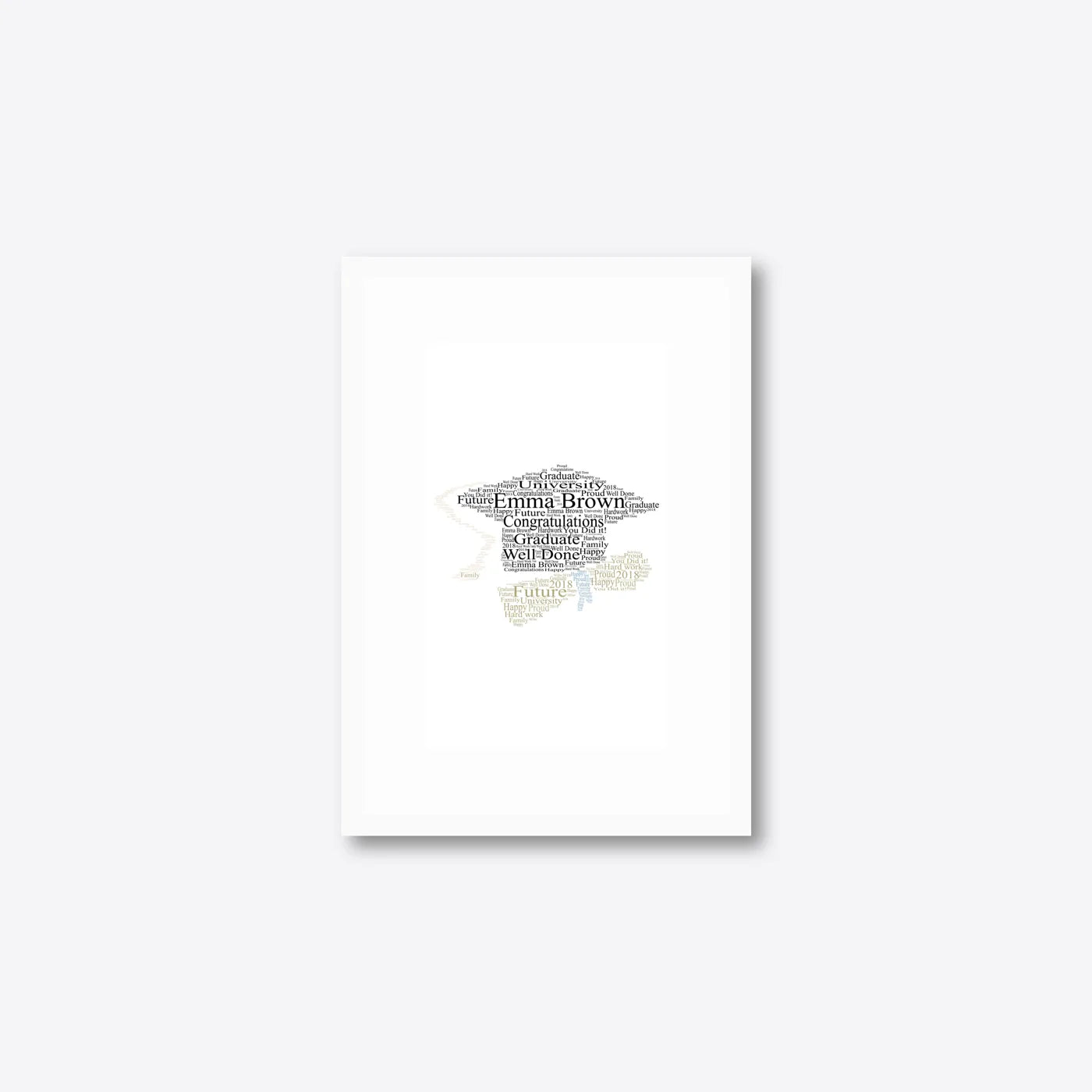 Graduation word art – grad9 – A5 – white frame