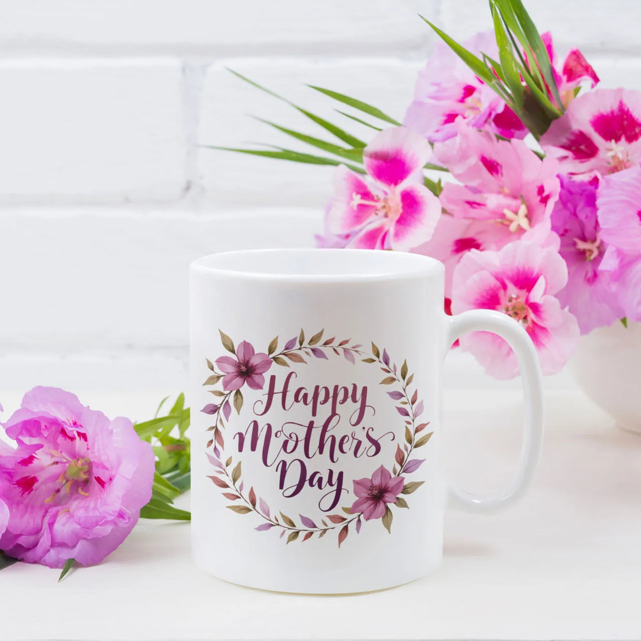 happy mothers day purple wreath mug gift for mum ceramic mug gift for mum mothers day present