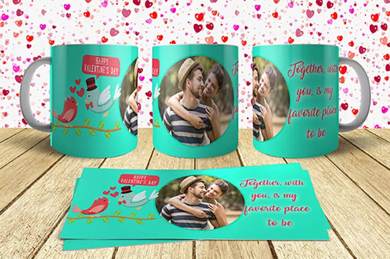 Personalised Forever Yours mug with custom name and romantic message for Valentine’s Day