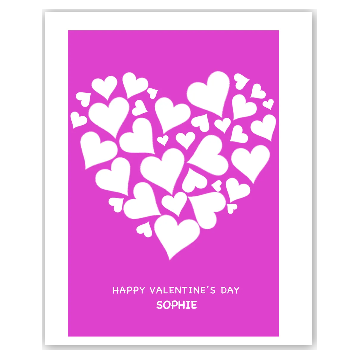  – personalised card design, perfect Valentine card for her or him, romantic customised greeting to make your personalised card unique and memorable.