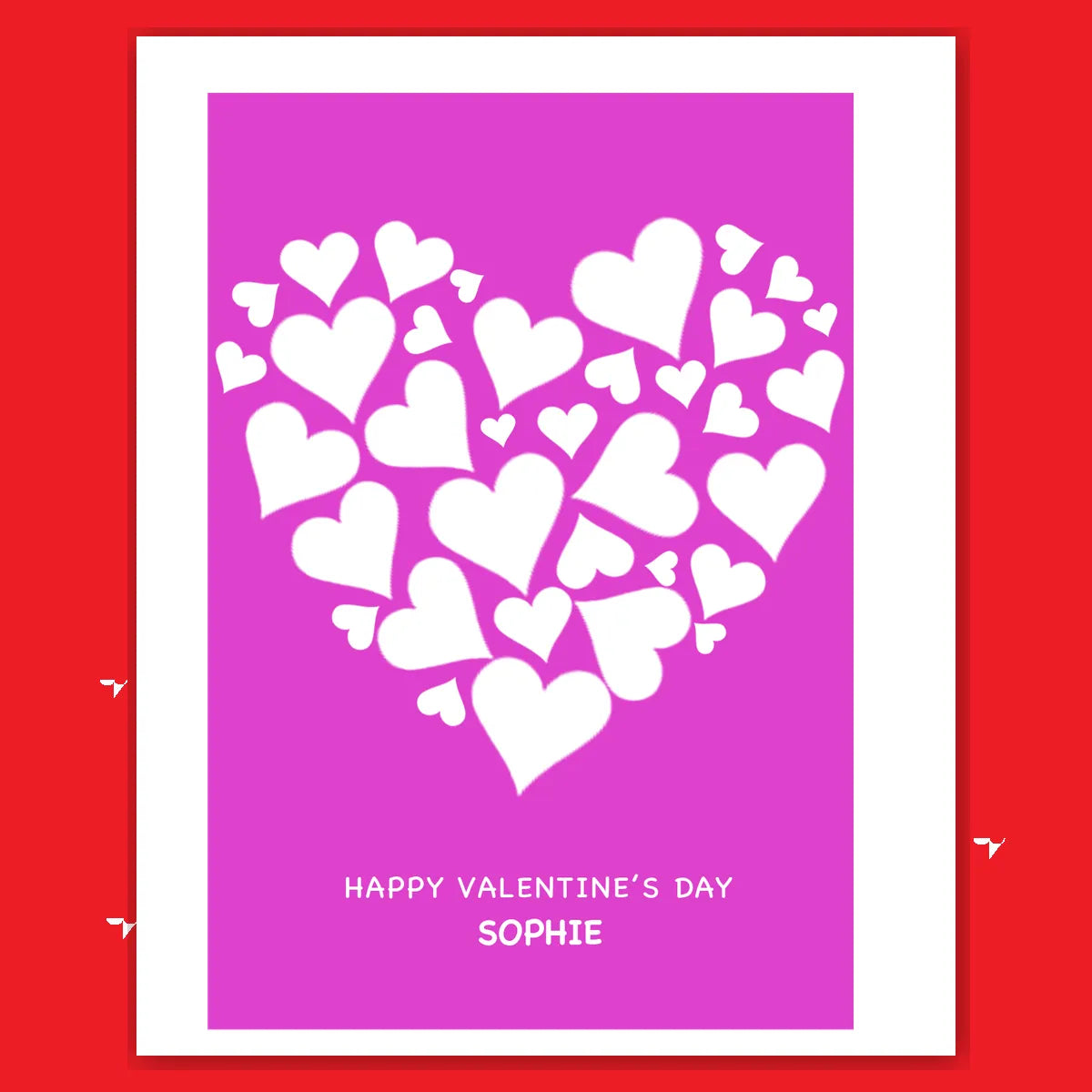  – personalised card design, perfect Valentine card for her or him, romantic customised greeting to make your personalised card unique and memorable.