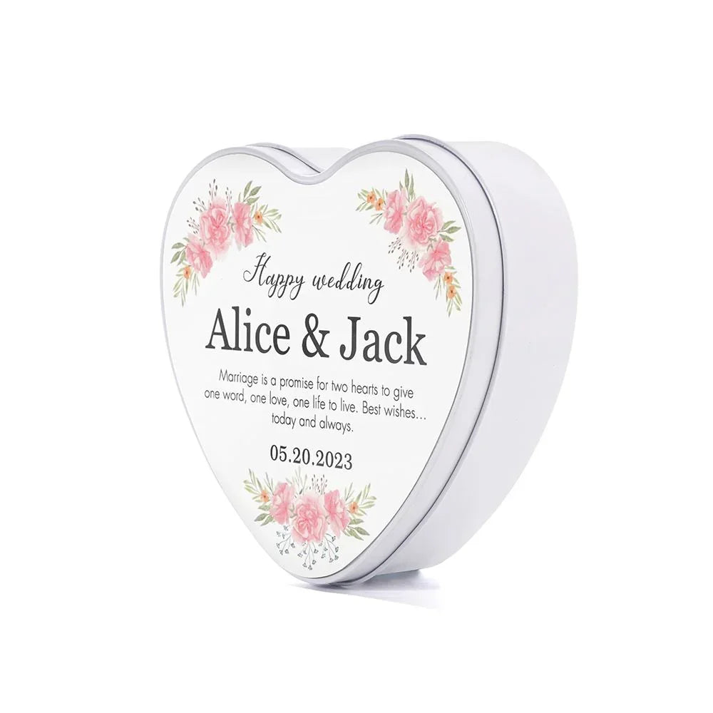 Personalised heart metal photo tin blank, custom photo gift base for personalised wedding and anniversary gifts