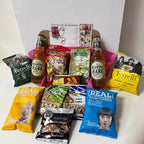 Hopping Hare pale ale hamper gift box with snacks crisps nuts and personalised message card perfect gift for beer lovers birthdays and celebrations
